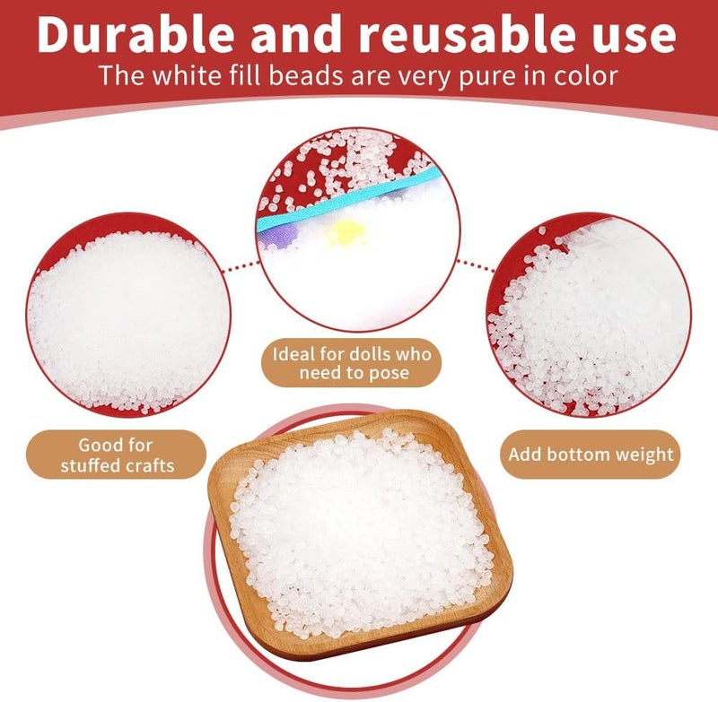 FTEVEN 200g / 7.05oz Stuffing Beads, Premium Plastic Weight Stuffed Beads, Polyethylene Filler Bead, Plastic Transparent StuffingBeads for Filling Bean Bags, Animal DIY Crafts - Image 5